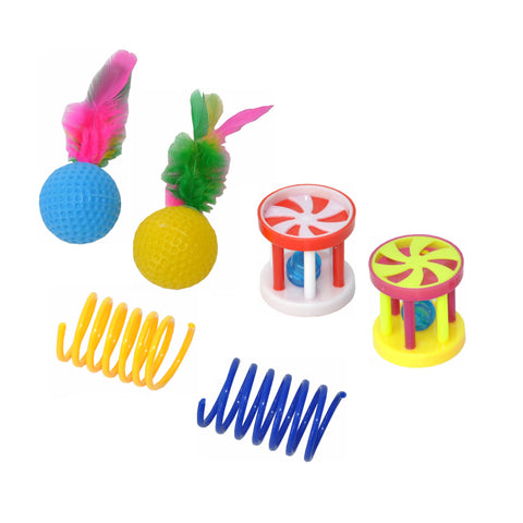 Katzenspielzeug Set B - 22-tlg mit Rascheltunnel – animierendes Katzenspielzeug für Hunde & Katzen – 15 × 10 × 15 cm