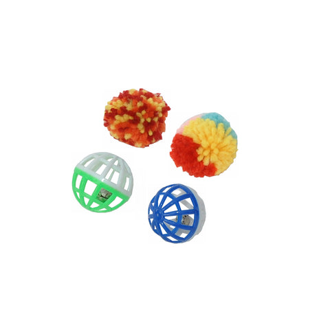 Katzenspielzeug Set B - 22-tlg mit Rascheltunnel – animierendes Katzenspielzeug für Hunde & Katzen – 15 × 10 × 15 cm