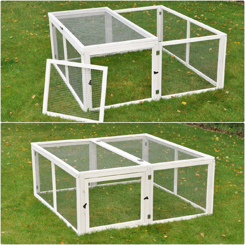 Freigehege Square weiß 120 × 120 × 50 cm