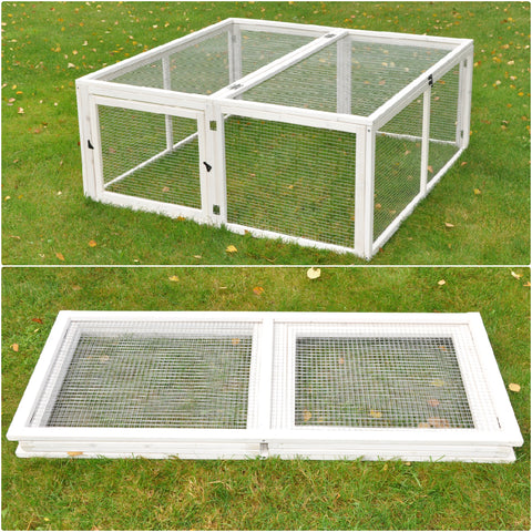 Freigehege Square weiß 120 × 120 × 50 cm
