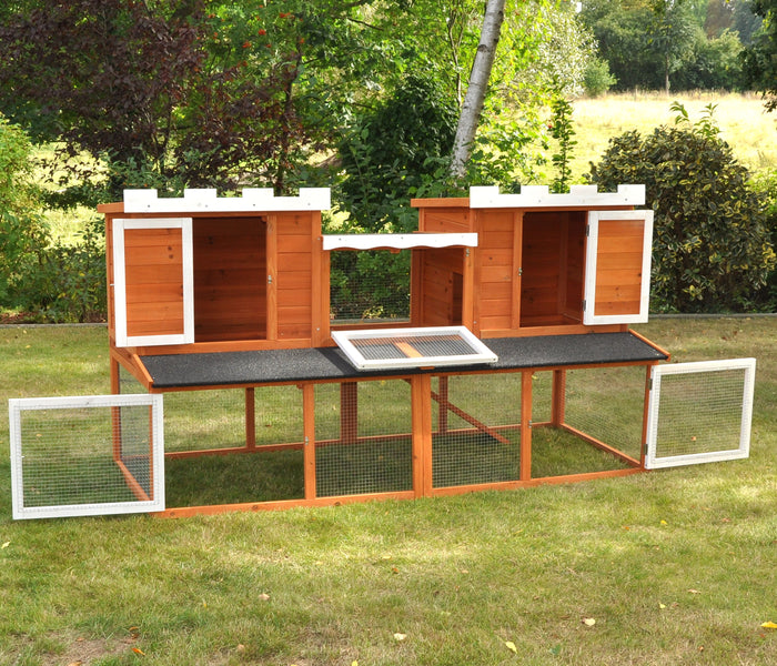 Kleintierstallkombi Chateau natur weiß 197 × 85 × 112 cm
