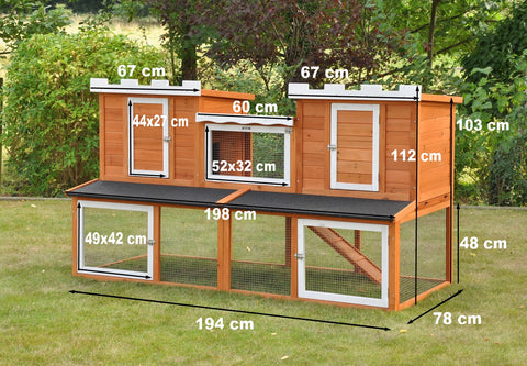 Kleintierstallkombi Chateau natur weiß 197 × 85 × 112 cm