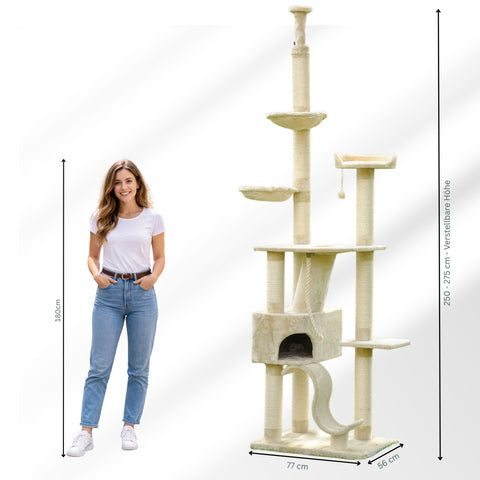 Kratzbaum Sigurd beige 77 × 56 × 256 cm