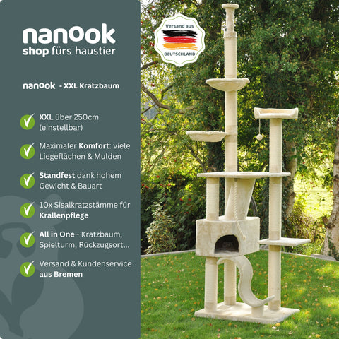 Kratzbaum Sigurd beige 77 × 56 × 256 cm