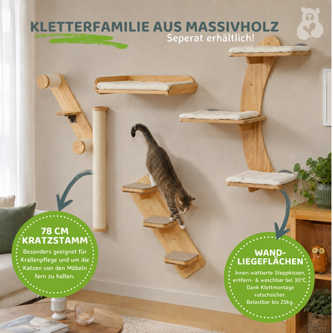 Katzen Kletterwand 3-stufig Wandkratzbaum