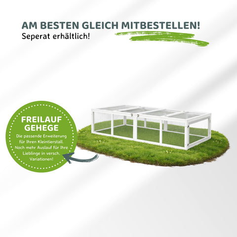 XXL Kleintierstall grau/weiß