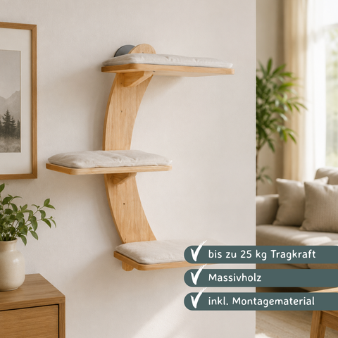 Katzen Kletterwand 3-stufig Wandkratzbaum