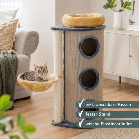 Kratztonne grau/beige 114 × 85 × 45 cm