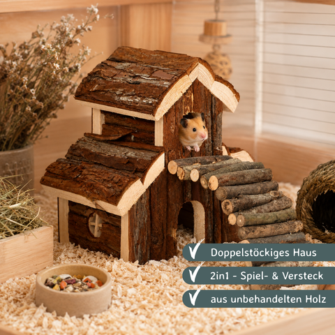 Nagerhaus Kleintierhaus 22 × 25 × 21 cm doppelstöckig