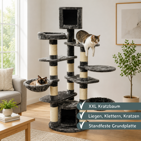Kratzbaum Phoenix grau 180 × 130 × 60 cm