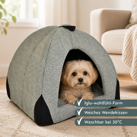 Hundehöhle/Katzenhöhle Woody grau 45 cm