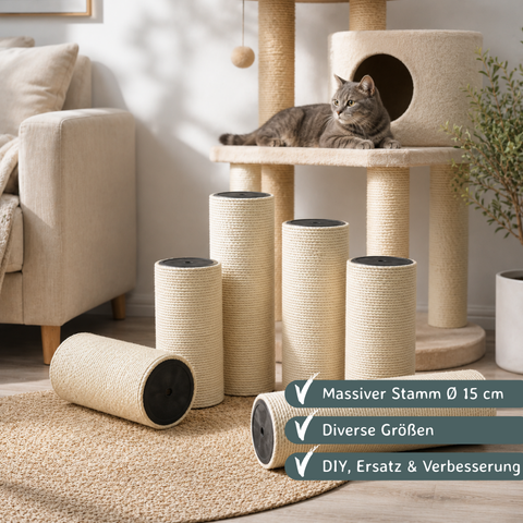 XXL Sisal-Ersatzkratzstamm Ø 15 cm