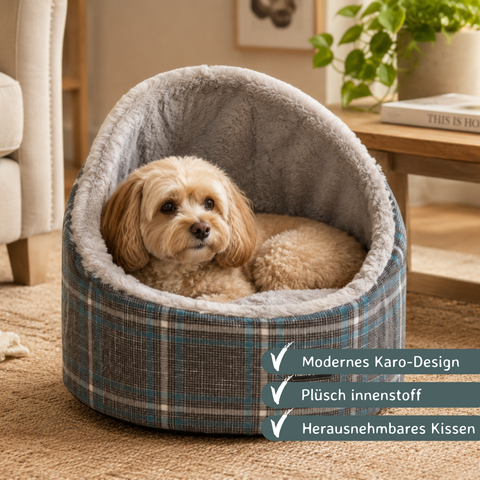 Hundebett Katzenbett grau 41 × 41 × 35 cm