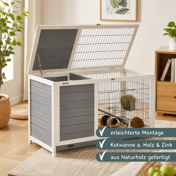 Meerschweinchenstall Easy grau weiß