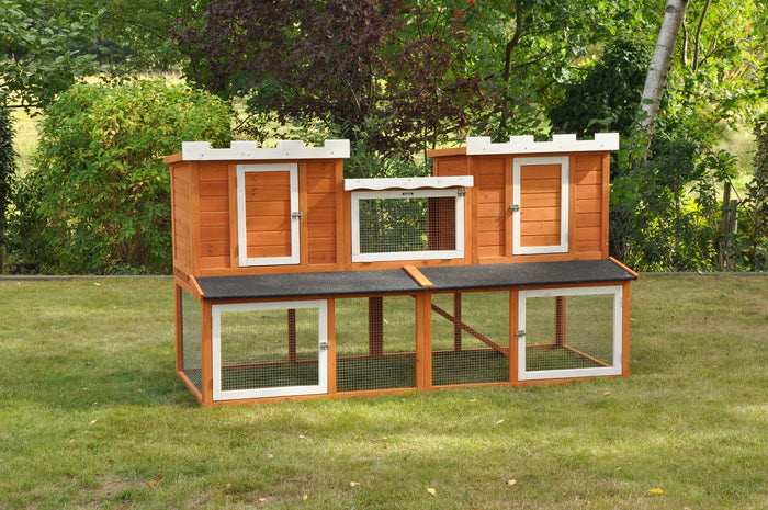 Kleintierstallkombi Chateau natur weiß 197 × 85 × 112 cm