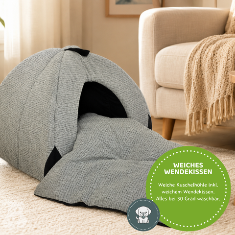 Hundehöhle/Katzenhöhle Woody grau 45 cm