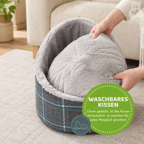 Hundebett Katzenbett grau 41 × 41 × 35 cm