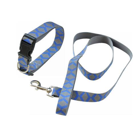 Hundeleinen Set blau/grau