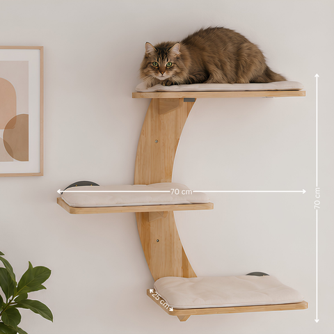 Katzen Kletterwand 3-stufig Wandkratzbaum