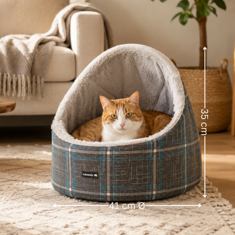 Hundebett Katzenbett grau 41 × 41 × 35 cm