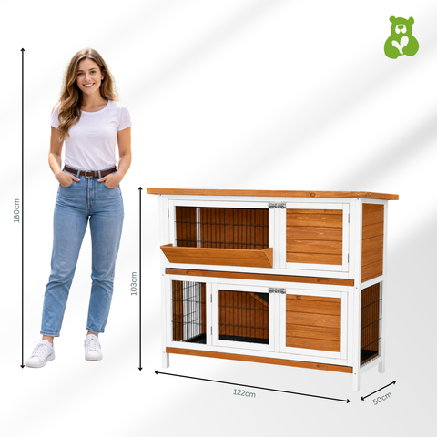 XXL Kleintierstall Bommel braun 122 × 50 × 101 cm