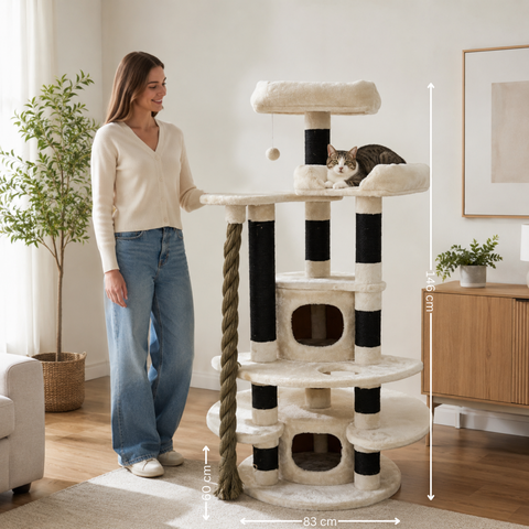 Kratzbaum Katzenbaum beige 83 × 60 × 146 cm