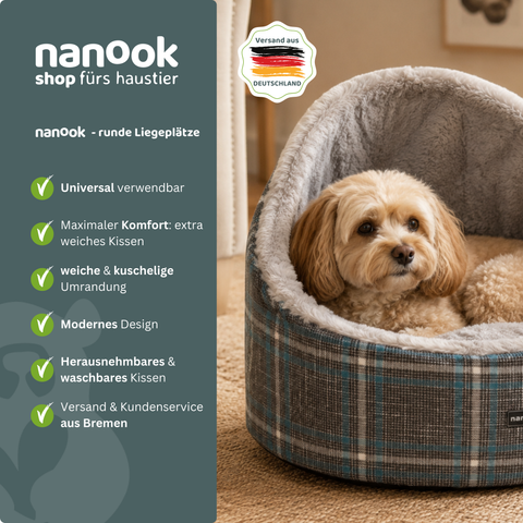 Hundebett Katzenbett grau 41 × 41 × 35 cm