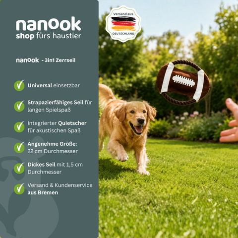 Hundespielzeug Zerrseil und Frisbee Ø 22 cm